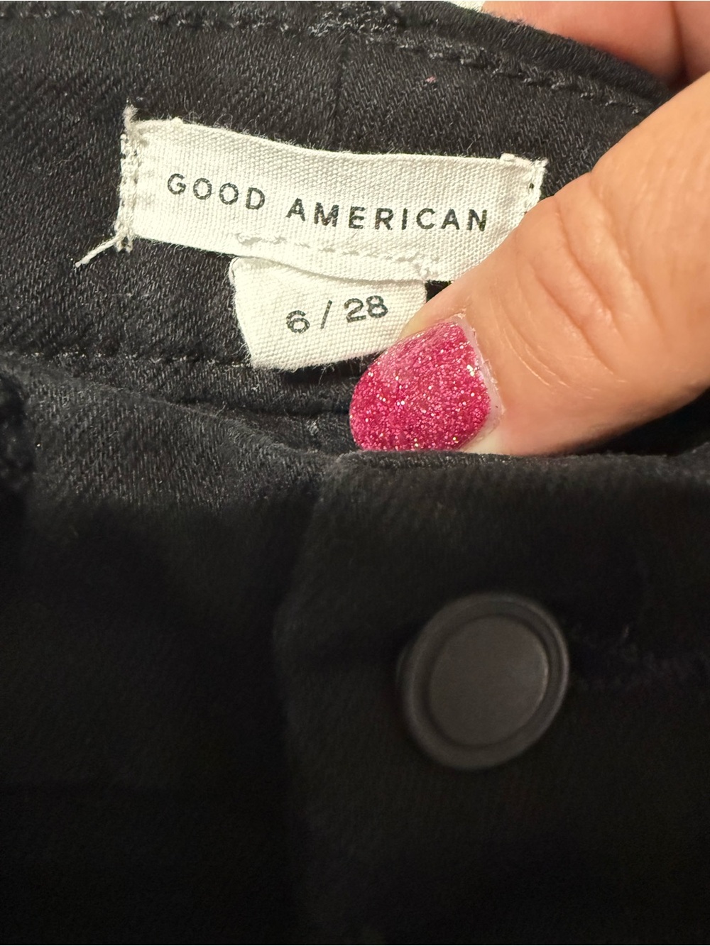 Good American Black High-Rise Flare Jeans with Button-Fly - Picture 6 of 9